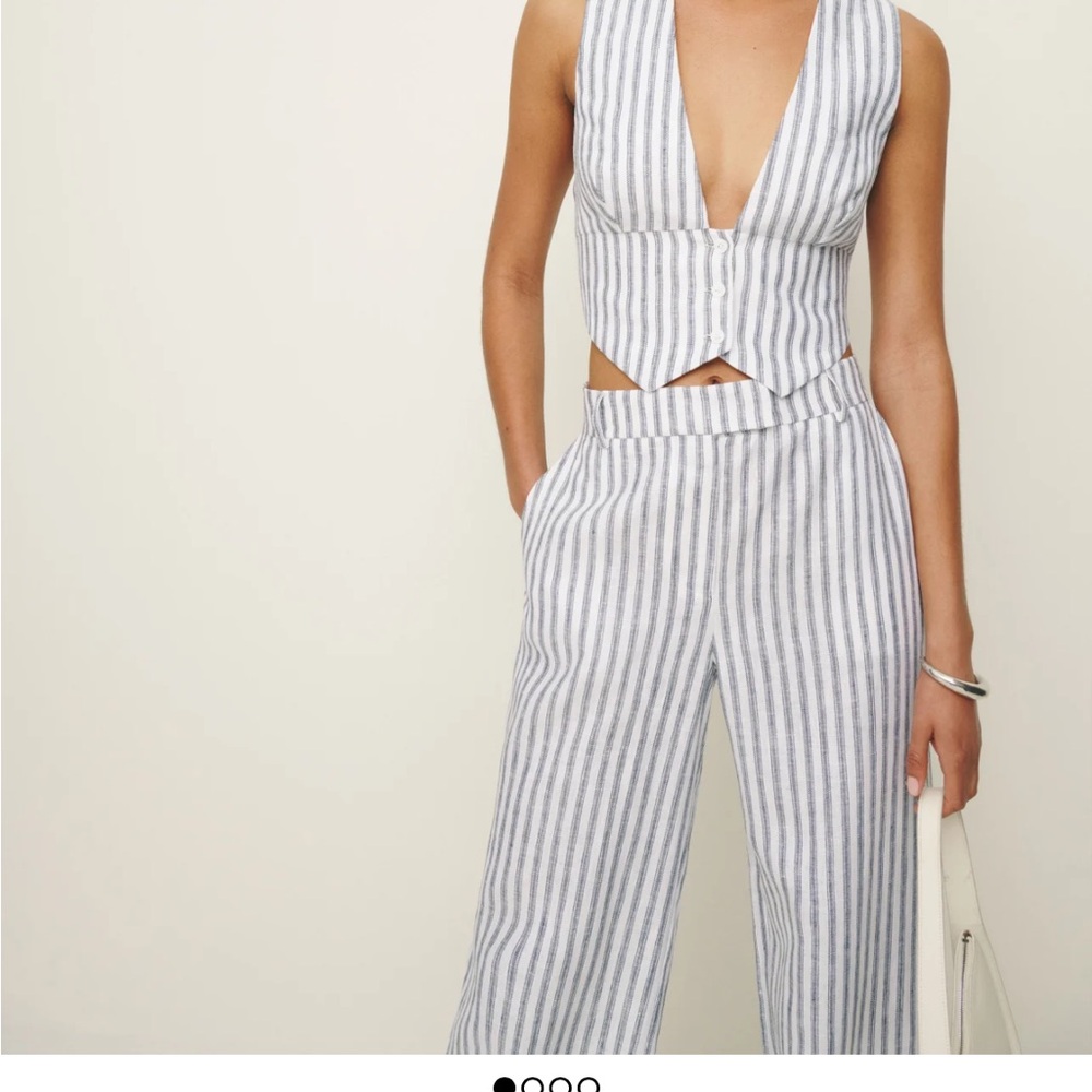 Reformation Blue and White Striped Sofia Vest - Picture 6 of 6